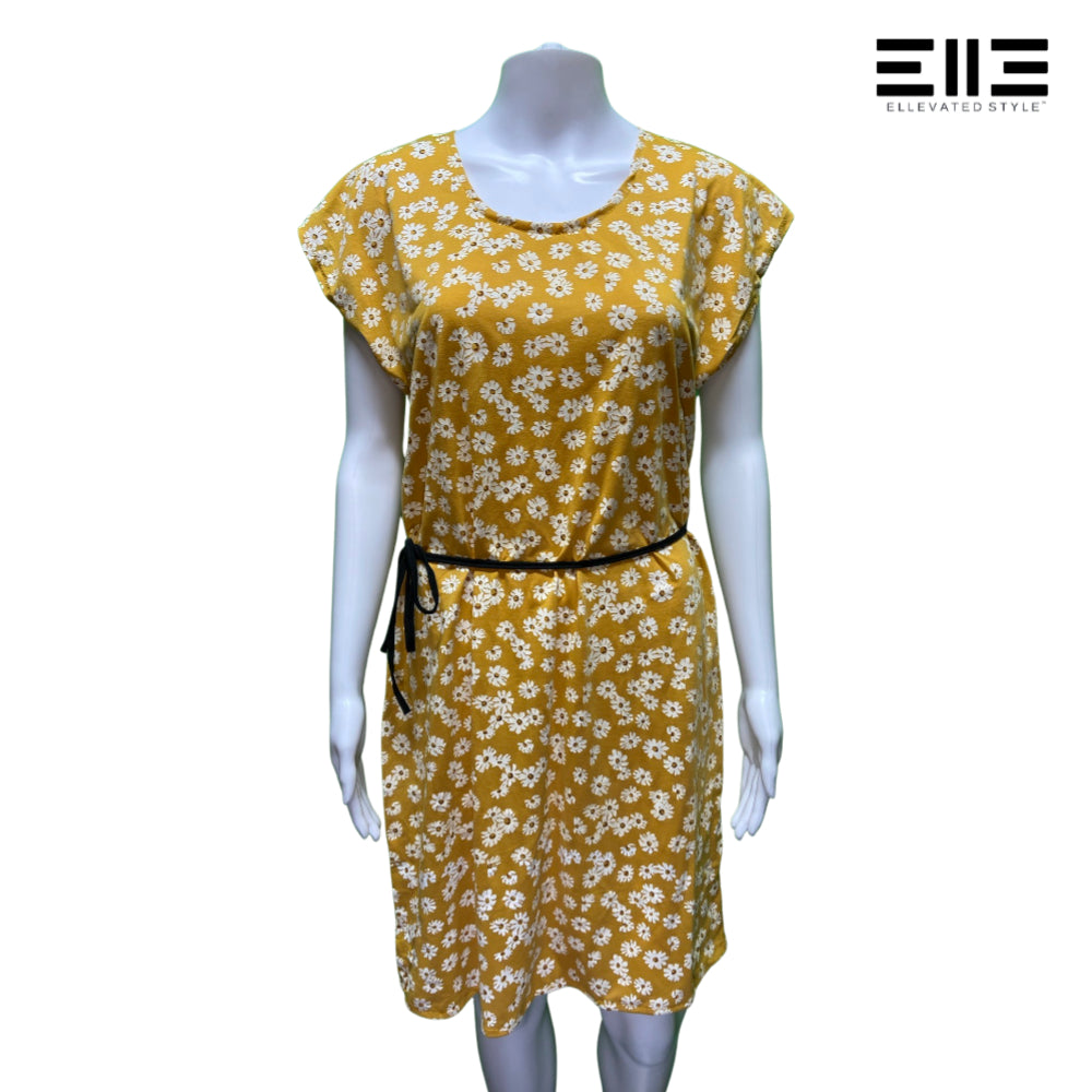 Flowered Sundress Tie-Waist with Pockets