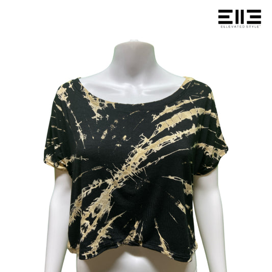 Short Sleeve Drop Shoulder Tie Dye Crop Tee