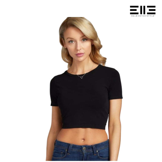 Short Sleeve Fitted Bamboo Crop Top