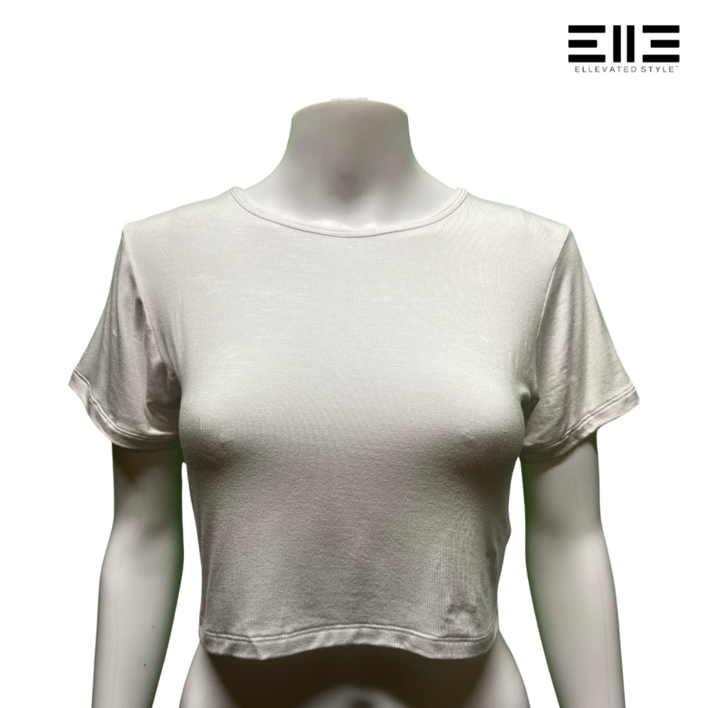 Short Sleeve Fitted Bamboo Crop Top