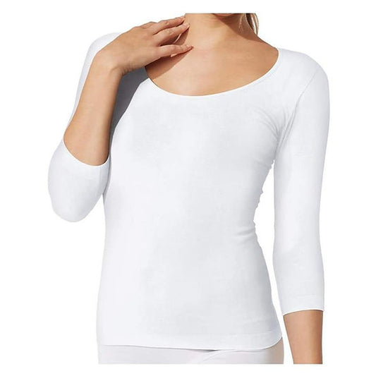 Bamboo Scoop-Neck Mid Sleeve Fitted Tee