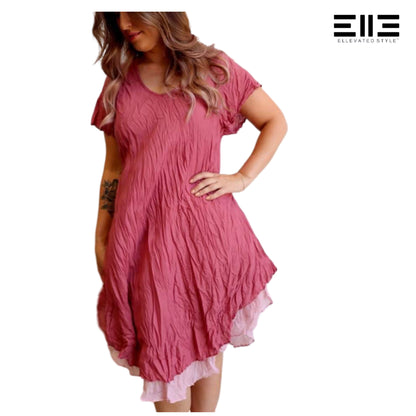 Cotton Lightweight Wrinkle Dress Lined