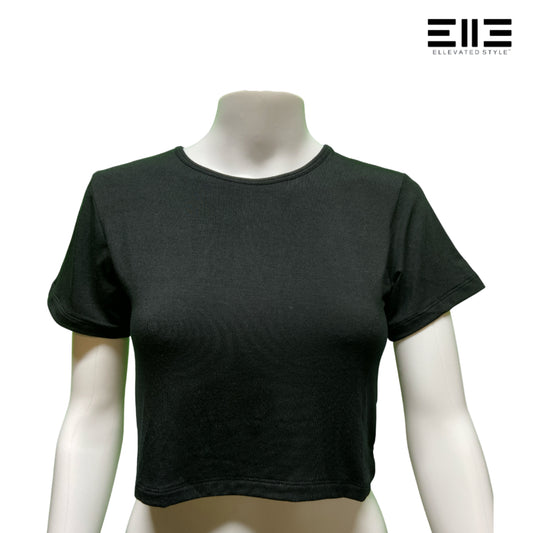 Short Sleeve Fitted Bamboo Crop Top