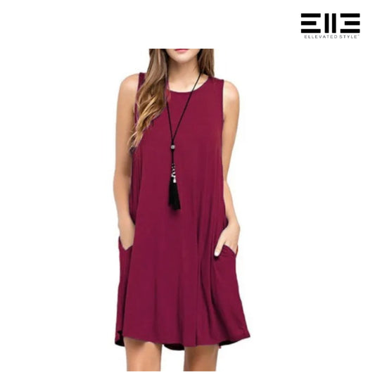Bamboo Sleeveless Swing Dress w/Pockets