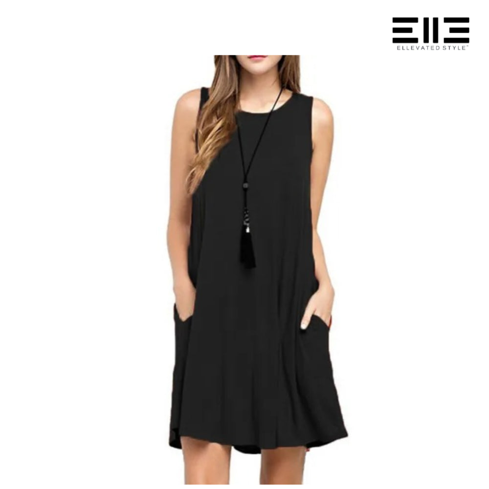 Bamboo Sleeveless Swing Dress w/Pockets